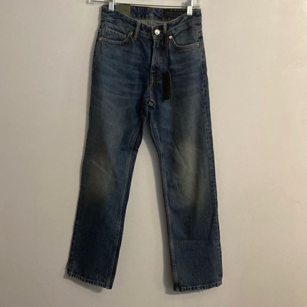 All Saints Ava Highrise Straight leg distressed jeans, size 24